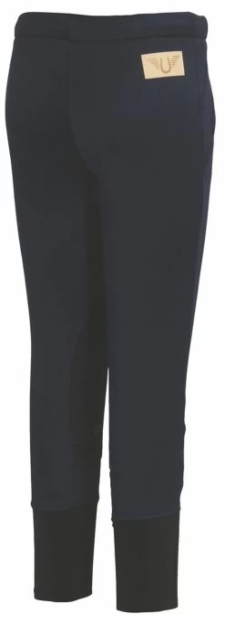 TuffRider Children's Unifleece Pull On Breeches -Equestrian Discount Store 100118 92 15 navy gen back 2 70248.1604168119