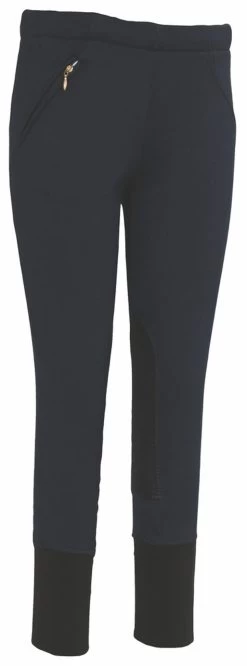 TuffRider Children's Unifleece Pull On Breeches -Equestrian Discount Store 100118 92 15 navy gen main front 1 56498.1604169092