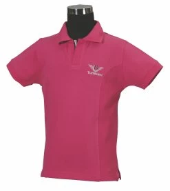 TuffRider Children's Polo Shirts -Equestrian Discount Store 100457 hot pink 79764.1607438557