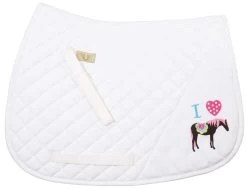TuffRider I Heart Pony Girl Saddle Pad -Equestrian Discount Store 100749 622 white 18343.1396563066