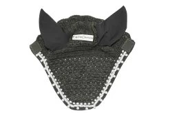 Equine Couture Fly Bonnet With Pearls & Crystals -Equestrian Discount Store 110819 26 fly bonnet ear nets pearls crystals charcoal 56129.1589922043