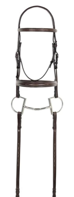 Ovation Classic Collection - Fancy Round Raised Wide Nose Comfort Crown Padded Bridle With Fancy Raised Laced Reins