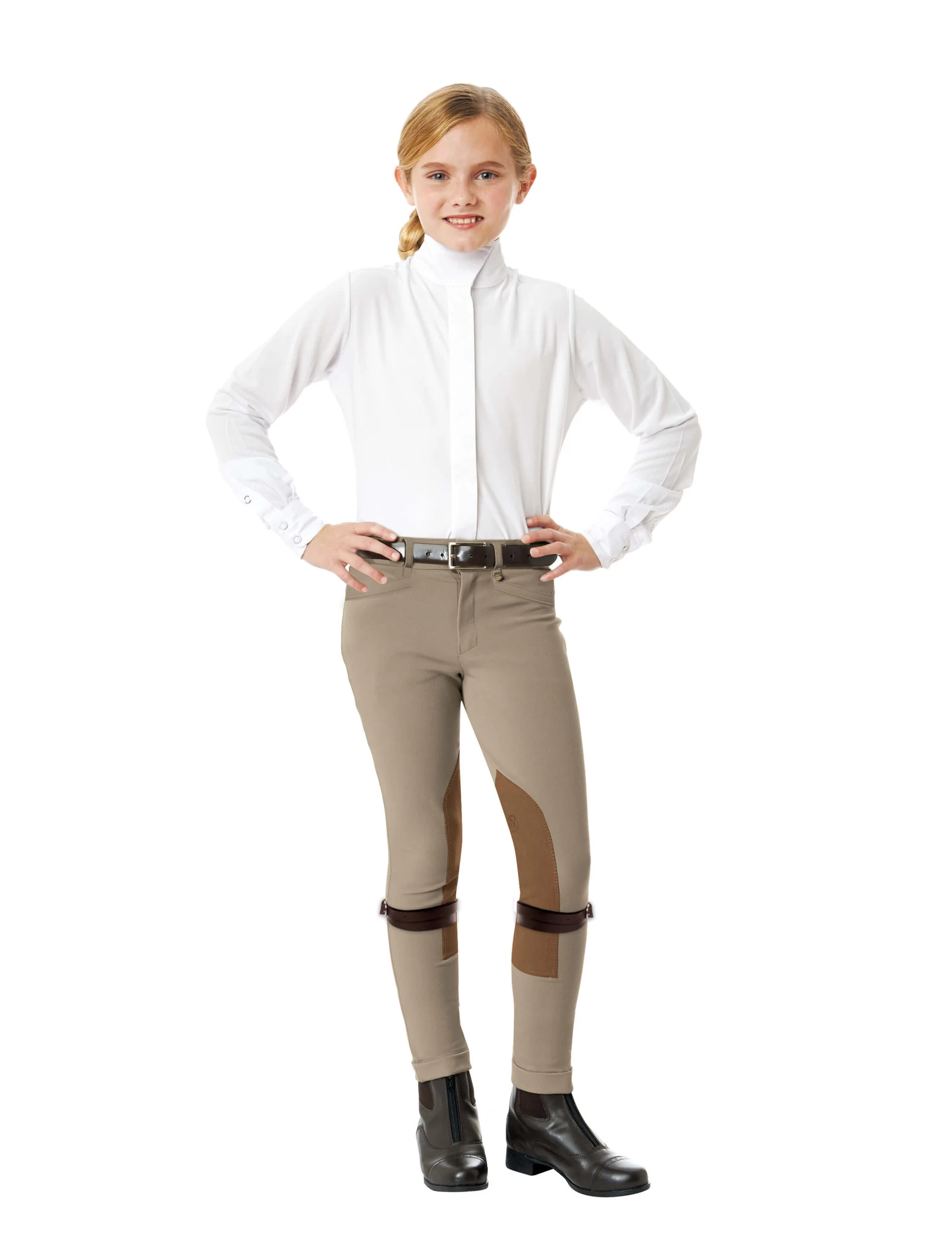 Ovation® Child's Celebrity EuroWeave™ Front Zip Jodhpurs 2 Ovation® Child's Celebrity EuroWeave™ Front Zip Jodhpurs - Image 2