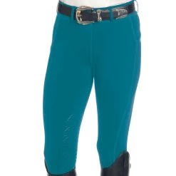 Ovation® Ladies AeroWick Silicone Knee Patch Tights -Equestrian Discount Store 470259 ovation aerowick silicone tights Dark Teal 06083.1661526231