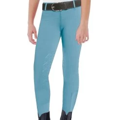 Ovation® Ladies AeroWick Silicone Knee Patch Tights -Equestrian Discount Store 470260 Cool Blue HR.1 61520.1661526213