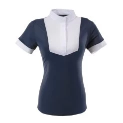Ovation® Elegance Short Sleeve Show Shirt -Equestrian Discount Store 471153 Navy HR 78098.1627658631