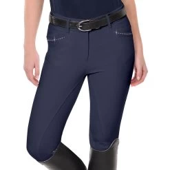 Ovation® Elegance Sparkle Full Seat Breeches -Equestrian Discount Store 471194 navy 98336.1646425646