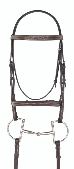 Camelot Gold™ Fancy Stitched Raised Padded Bridle With Laced Reins