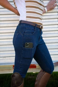 FITS Denim Full Seat Tread Breech 7 FITS Denim Full Seat Tread Breech -Equestrian Discount Store A637Midnight side 31437.1642432347