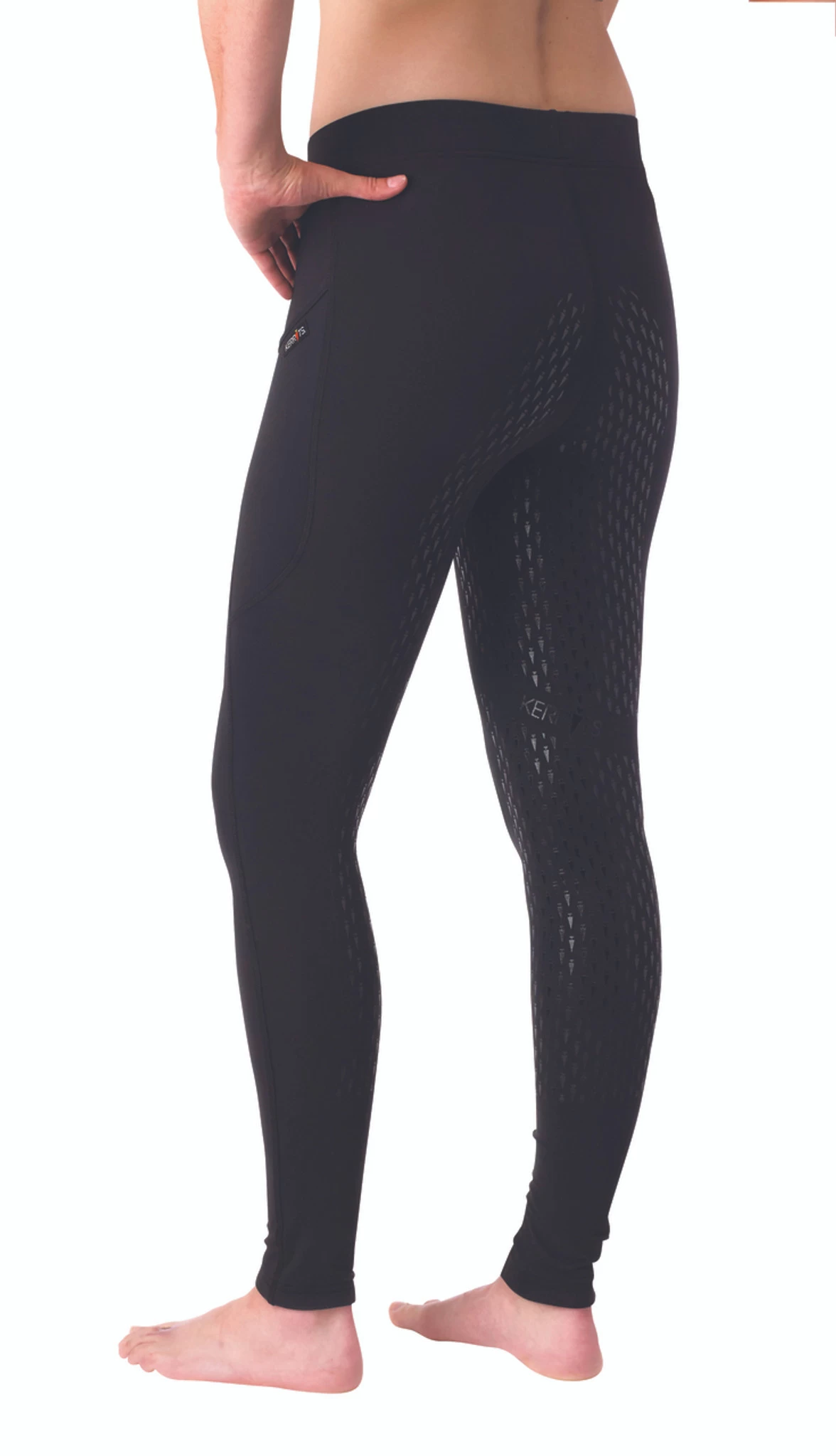 Kerrits Kids Ice Fil Tights - Tan, Black 4 Kerrits Kids Ice Fil Tights - Tan, Black - Image 4