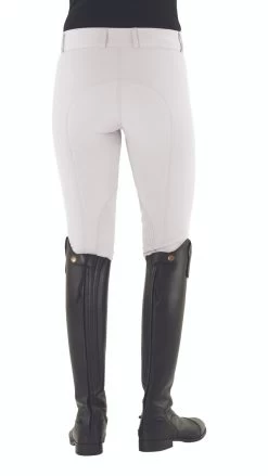 Ovation® Celebrity EuroWeave™ DX Euro Seat Front Zip Knee Patch Breeches 7 Ovation® Celebrity EuroWeave™ DX Euro Seat Front Zip Knee Patch Breeches -Equestrian Discount Store Ovation Celebrity EuroWeave DX Breeches White Back 01382.1497572681