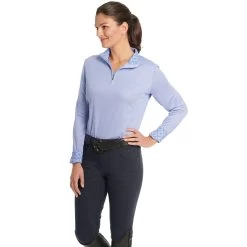 Ovation® SoftFlex GRIP-TEC™ Knee Patch Breeches -Equestrian Discount Store Ovation Euro Melange X Grip Knee Patch Breeches Indigo 43372.1545161388