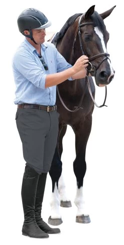 Ovation® Men's EuroWeave™ Knee Patch Breeches -Equestrian Discount Store Ovation Mens EuroWeave Knee Patch Breeches Charcoal 17240.1498128795