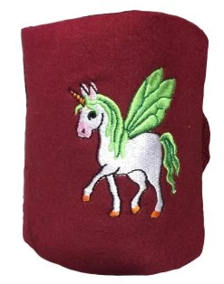 TuffRider Unicorn Fleece Polo Wraps -Equestrian Discount Store burgundy unicorn polo wraps 15705.1543611844