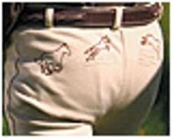 TuffRider Cotton Embroidered Pull On Jodhpurs -Equestrian Discount Store cotton embroidered closeup 14883.1372716189