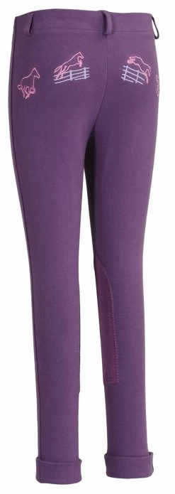 TuffRider Cotton Embroidered Pull On Jodhpurs -Equestrian Discount Store cotton embroidered pullon jodhpurs purple back 96579.1481049609