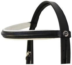 HDR Dressage Bridle With Web Reins -Equestrian Discount Store dressage bridle black white headstall 5040 99108.1518223444