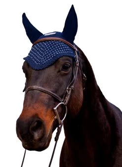 Equine Couture Fly Bonnet -Equestrian Discount Store equine couture fly bonnet navy 07974.1580256608