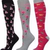 TuffRider Flamingo/Boat/Horse Socks - 3 Pack