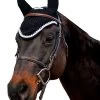 Equine Couture Fly Bonnet With Silver Rope & Crystals