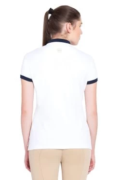 George H Morris Ladies Hunter Polo Shirt -Equestrian Discount Store george h morris ladies hunter polo shirt white back 13412.1561841098