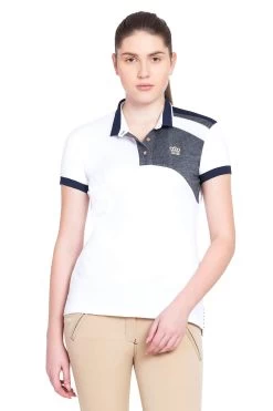 George H Morris Ladies Hunter Polo Shirt -Equestrian Discount Store george h morris ladies hunter polo shirt white 75077.1561841092