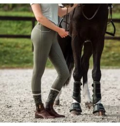 HORZE AUBREY WOMEN'S HIGH WAIST BREECHES WITH SILICONE KNEE PATCH -Equestrian Discount Store horze aubrey women s high waist breeches with silicone knee patch 4