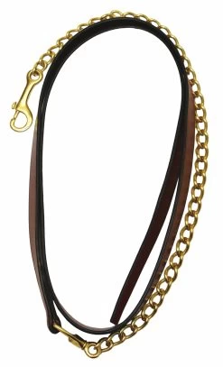HDR Pro Collection Leather Lead With 24" Solid Brass Chain