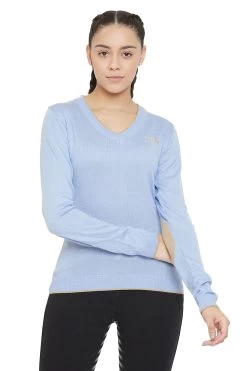 Equine Couture Morgan V-Neck Sweater -Equestrian Discount Store morgan vneck sweater baby blue 40978.1606152815