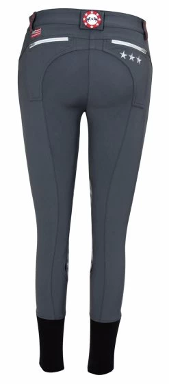 Equine Couture Stars & Stripes Knee Patch Breeches 8 Equine Couture Stars & Stripes Knee Patch Breeches -Equestrian Discount Store stars stripes charcoal back 99775.1503519407