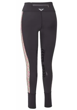 TuffRider Ladies Athena EquiCool Riding Tights -Equestrian Discount Store tuffrider athena riding breeches charcoal lime geen back 10754.1526086824