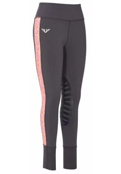 TuffRider Ladies Athena EquiCool Riding Tights -Equestrian Discount Store tuffrider athena riding tights charcoal orange 58598.1547933369