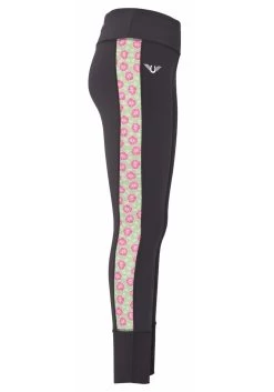 TuffRider Ladies Athena EquiCool Riding Tights -Equestrian Discount Store tuffrider athena schooling tights charcoal lime geen side 04460.1526086824