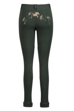 TuffRider Whimsical Horse Embroidered Pull On Jodhpurs -Equestrian Discount Store tuffrider whimsical jodhpurs duck green back 04612.1556728443