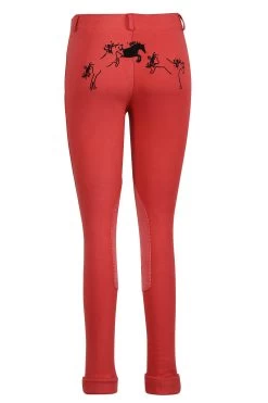 TuffRider Whimsical Horse Embroidered Pull On Jodhpurs -Equestrian Discount Store tuffrider whimsical jodhpurs holly berry back 66977.1556728703