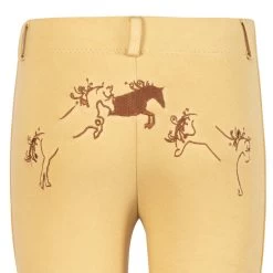 TuffRider Whimsical Horse Embroidered Pull On Jodhpurs -Equestrian Discount Store tuffrider whimsical jodhpurs tan detail 33479.1556728867